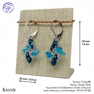 Boucles d'oreilles Kassie en marine, bleu et...