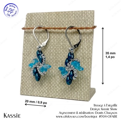 Boucles d'oreilles Kassie en marine, bleu et...