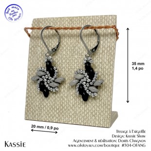 Boucles d'oreilles Kassie en noir, gris et...