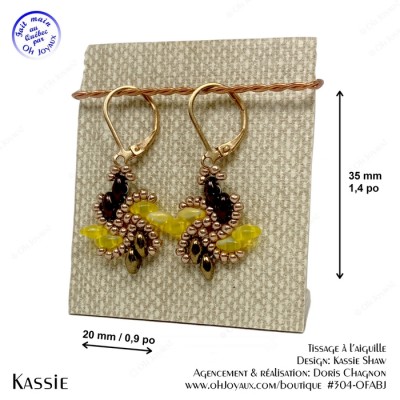 Boucles d'oreilles Kassie en brun, cuivré, jaune...