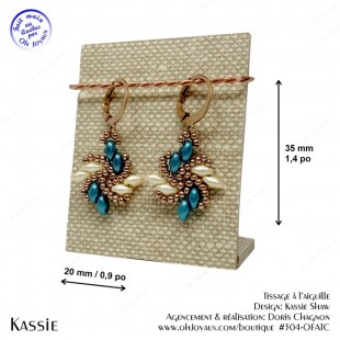 Boucles d'oreilles Kassie en turquoise, crème et...