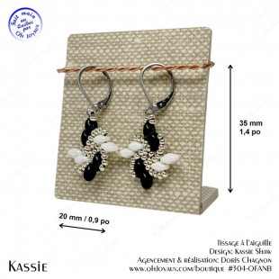 Boucles d'oreilles Kassie en noir, blanc et...
