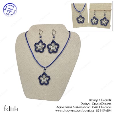 Boucles d'oreilles Kassie en noir, blanc et argenté