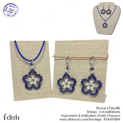 Boucles d'oreilles Kassie en noir, blanc et argenté