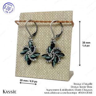 Boucles d'oreilles Kassie en noir et vert