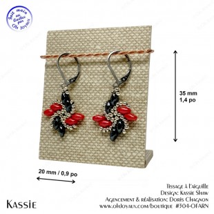 Boucles d'oreilles Kassie en noir, rouge et...