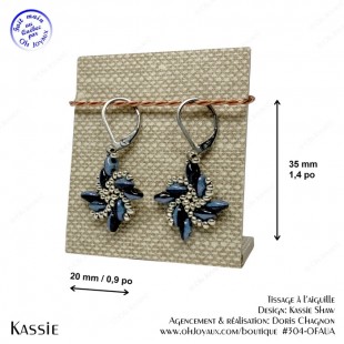 Boucles d'oreilles Kassie en noir, bleu et...