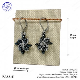 Boucles d'oreilles Kassie en hématite et argenté