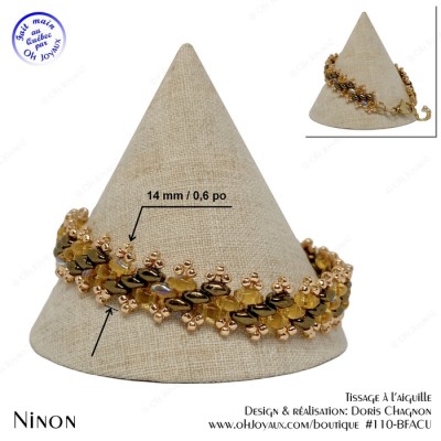 Bracelet Ninon en champagne et cuivré