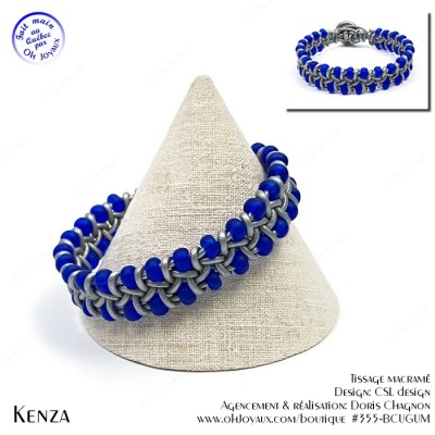 Bracelet Kenza en cuir brun et perles dorées