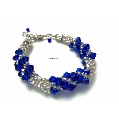 Bracelet Bling Bling de cristaux bleus