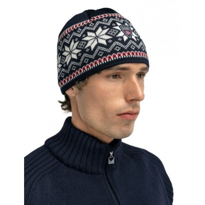 Dale of Norway - Bonnet en laine mérinos GARMISH - Navy/blanc