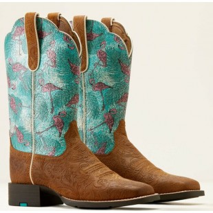 ARIAT - Bottes Round Up Flamingo