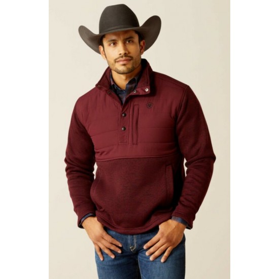 ARIAT - Pull à boutons pression renforcé Caldwell, couleur vin