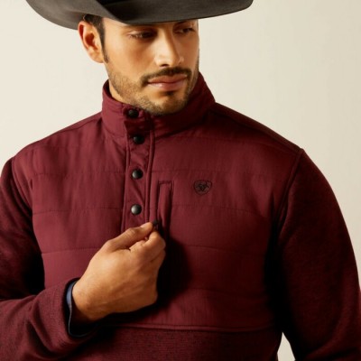 ARIAT - Pull à boutons pression renforcé Caldwell, couleur vin