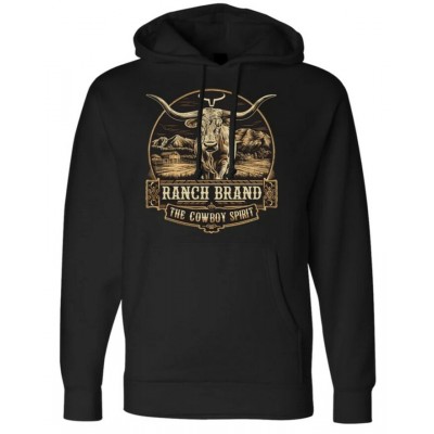 RANCH BRAND - Hoodie unisexe Longhorn 2 noir