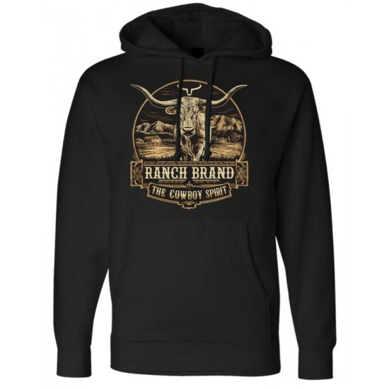 RANCH BRAND - Hoodie unisexe Longhorn 2 noir