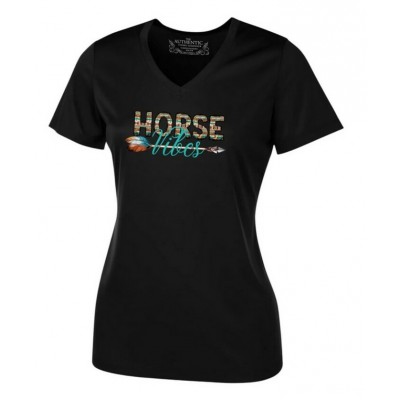 HORSE VIBES - Chandail col en V Plume, noir