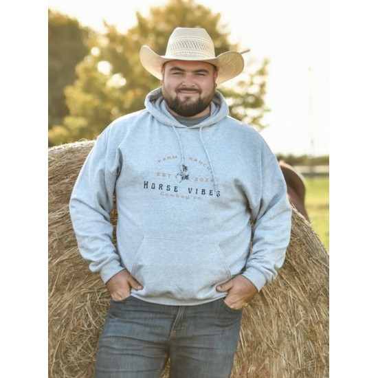 HORSE VIBES - Hoodie Farm and Ranch, gris