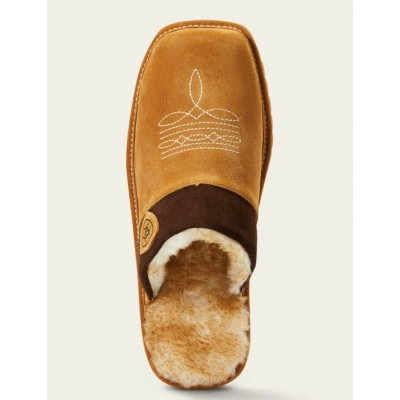  ARIAT - Pantoufles silversmith square toe - Chuestnut
