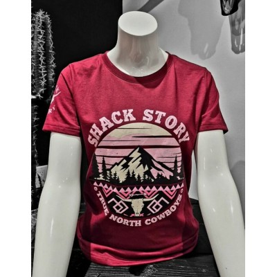 SHACK STORY - T-Shirt Southwestern, burgundy