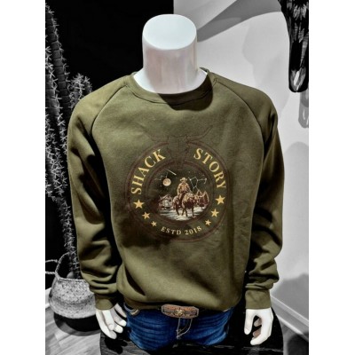 SHACK STORY - Pull Bull Rider, vert armée