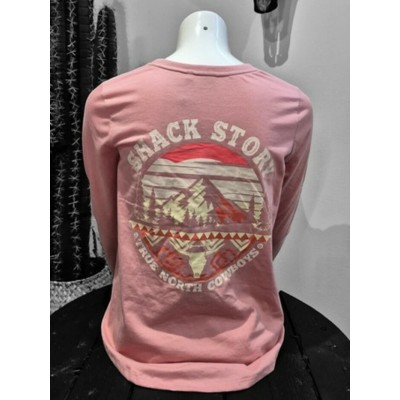 SHACK STORY - T-Shirt à manches longues Southwestern, vieux rose