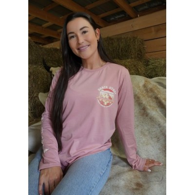 SHACK STORY - T-Shirt à manches longues Southwestern, vieux rose