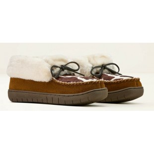 ARIAT - Pantoufles hautes, style moccasin - vache...