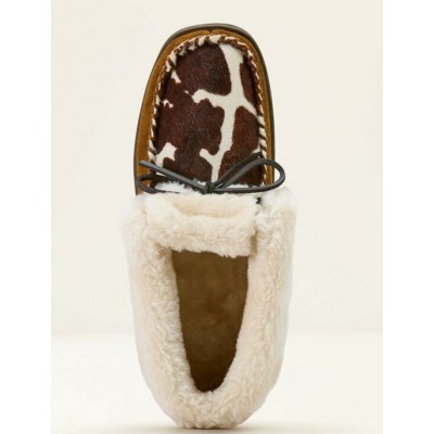 ARIAT - Pantoufles hautes, style moccasin - vache brune