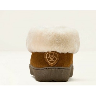 ARIAT - Pantoufles hautes, style moccasin - vache brune