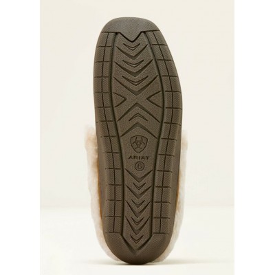ARIAT - Pantoufles hautes, style moccasin - vache brune