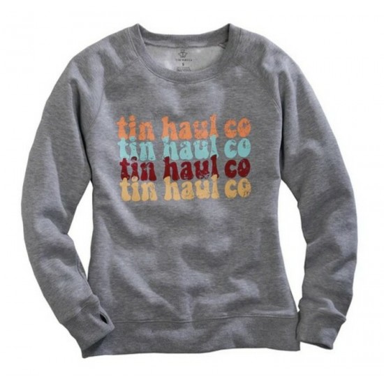 TIN HAUL - Sweat-Shirt col rond, gris chiné