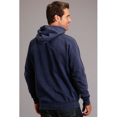 STETSON - Hoodie bleu marine avec emblème Stetson
