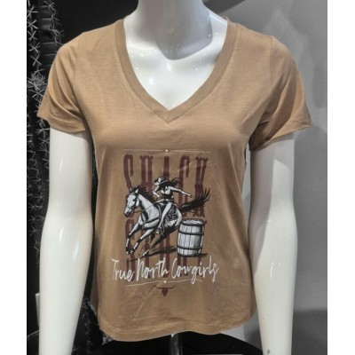 SHACK STORY - T-Shirt Brun Barrel Cowgirl