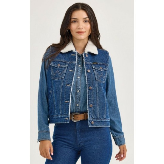 Wrangler® - Veste en jean doublé Sherpa - Femme