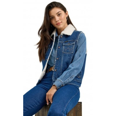 Wrangler® - Veste en jean doublé Sherpa - Femme