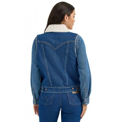 Wrangler® - Veste en jean doublé Sherpa - Femme