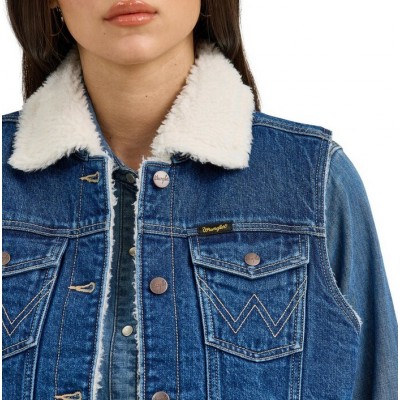 Wrangler® - Veste en jean doublé Sherpa - Femme