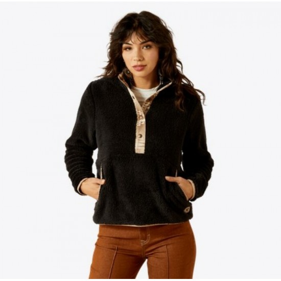 ARIAT - Hoodie Berber Snap Front - Black 