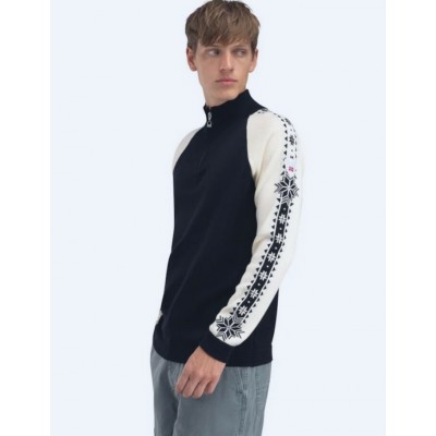 Dale of Norway - Chandail GEILO pour homme, laine mérino - Noir Blanc Cassé