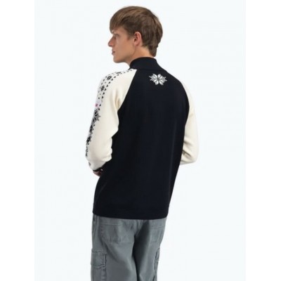 Dale of Norway - Chandail GEILO pour homme, laine mérino - Noir Blanc Cassé