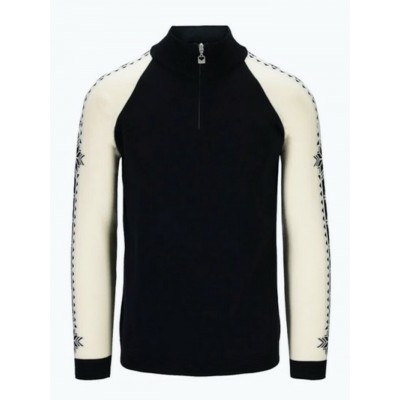 Dale of Norway - Chandail GEILO pour homme, laine mérino - Noir Blanc Cassé