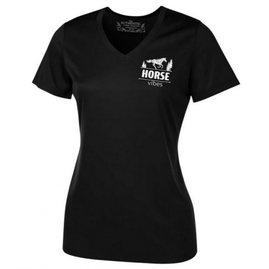 HORSE VIBES - T-Shirt col en V - Noir