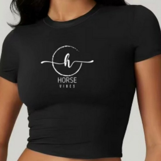 HORSE VIBES - T-Shirt court moulant - Noir