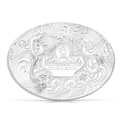 MONTANA SILVERSMITH - Boucle de ceinture Western Two-Tone Longhorn