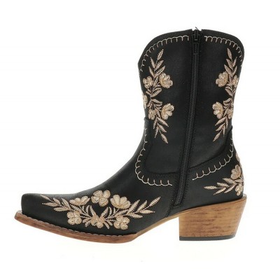 ROPER - Bottes Noir à Fleurs Tendance