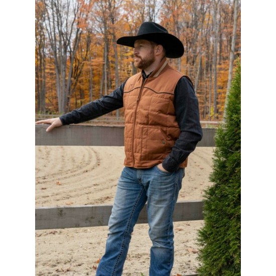 SHACK STORY - Veste Bouffante Sans Manche - Cognac