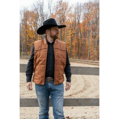 SHACK STORY - Veste Bouffante Sans Manche - Cognac