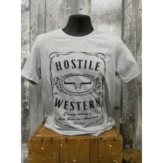 HOSTILE WESTERN - T-Shirt Gris